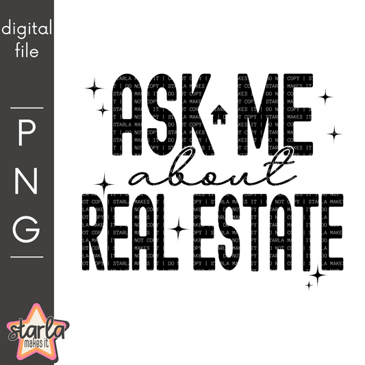 photo of digital file saying ask me about real estate