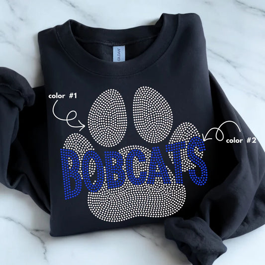 Bobcats Paw Spangle Design