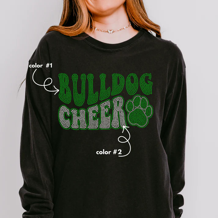 Bulldog Cheer Wavy Spangle Design