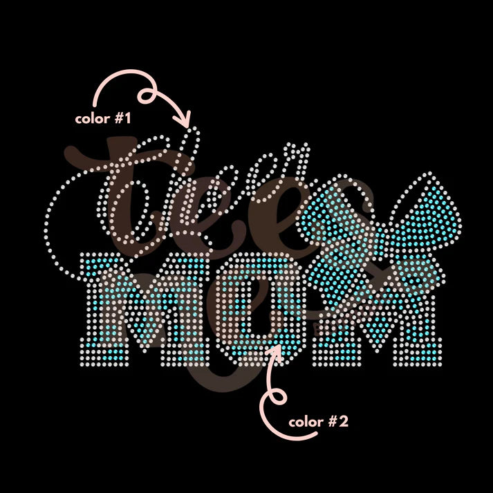 Cheer Mom Bow Spangle Design