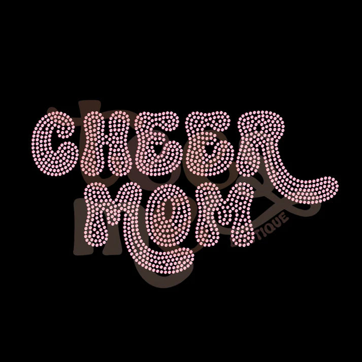 Cheer Mom Bubble Letters Spangle Design