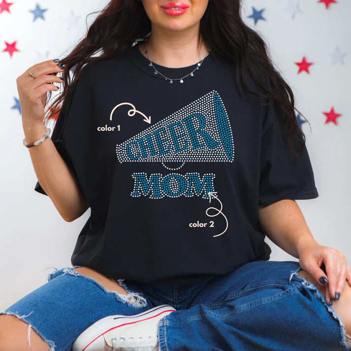 Cheer Mom Megaphone Spangle Design