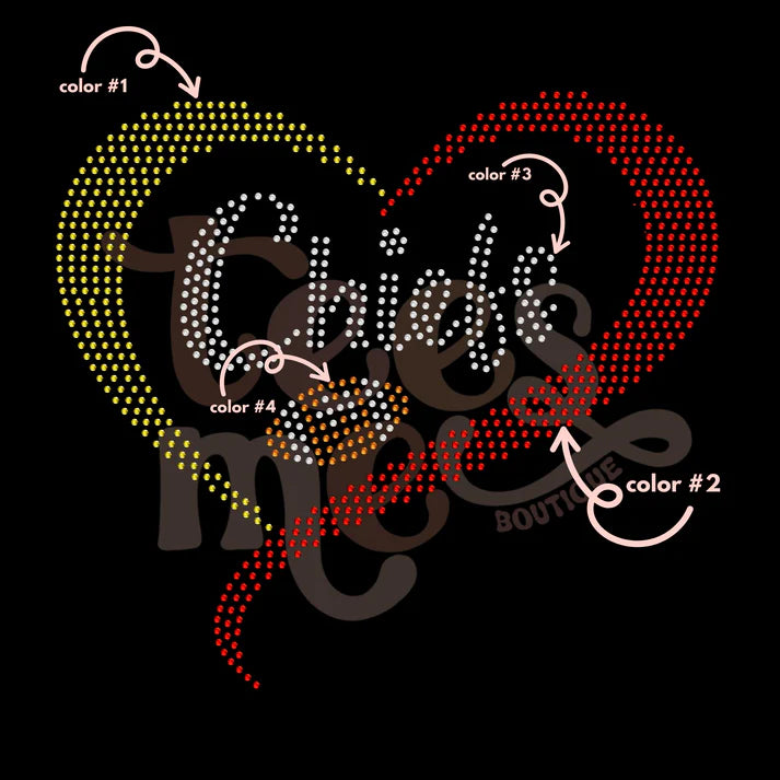 Chiefs Football Heart Spangle Design