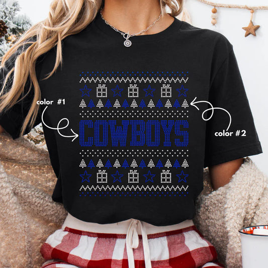 Cowboys Christmas Sweater Spangle Design