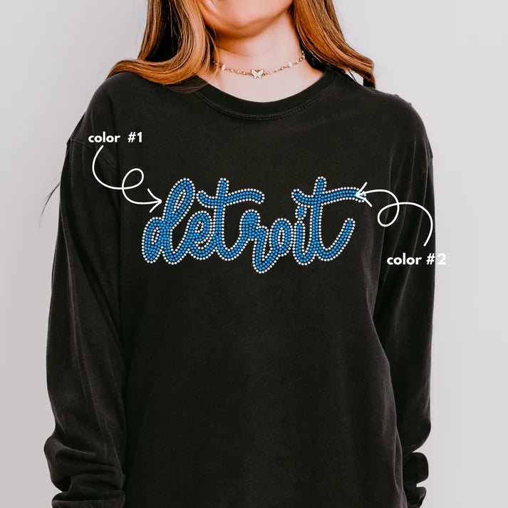 Detroit Cursive Spangle Design