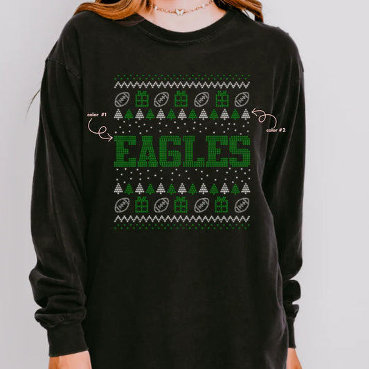 Eagles Christmas Sweater Spangle Design