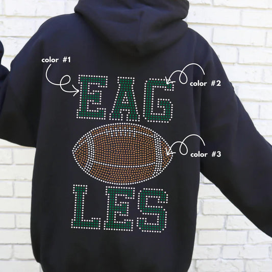 Eagles Football Stacked Spangle Design