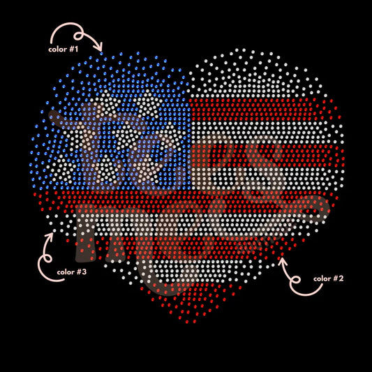 Flag Heart Scatter Spangle Design