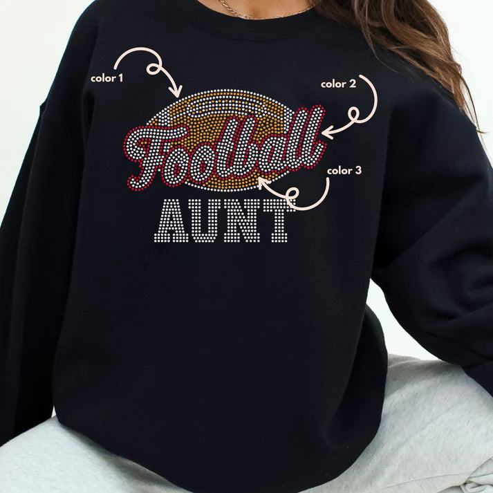 Football Aunt Spangle Design