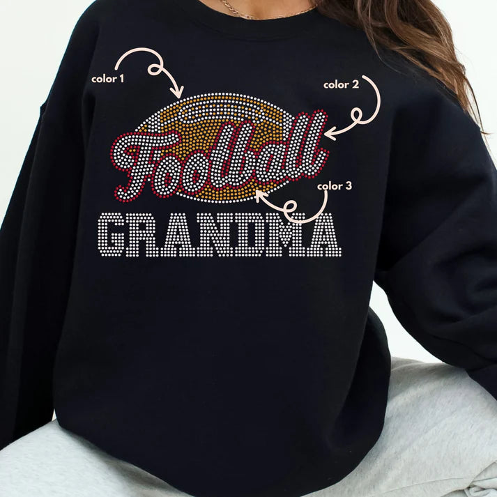 Football Grandma Spangle Design