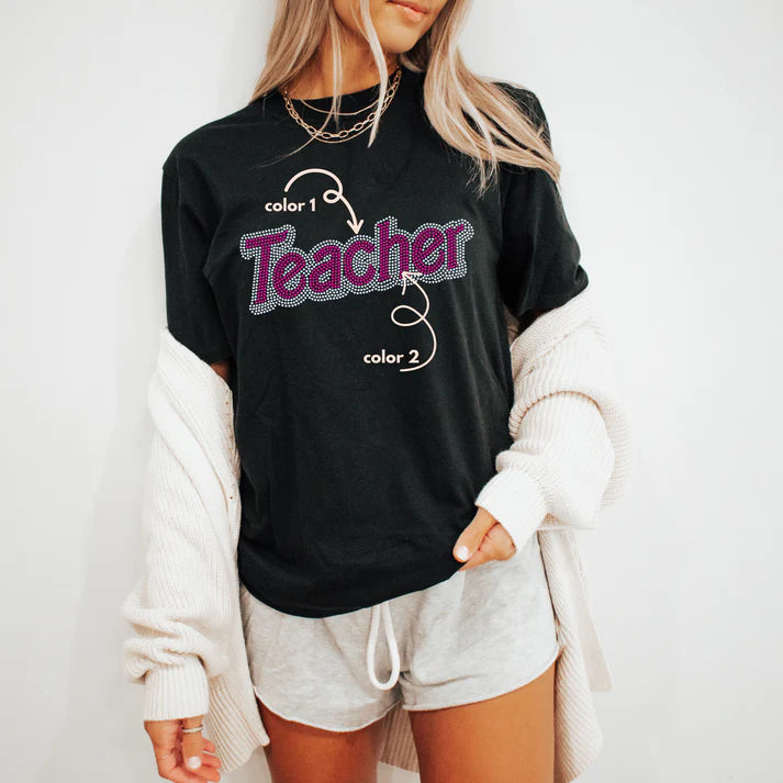 Girly Teacher Spangle Design