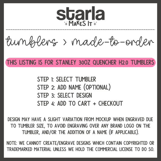 Tumblers Made-to-Order Instructions