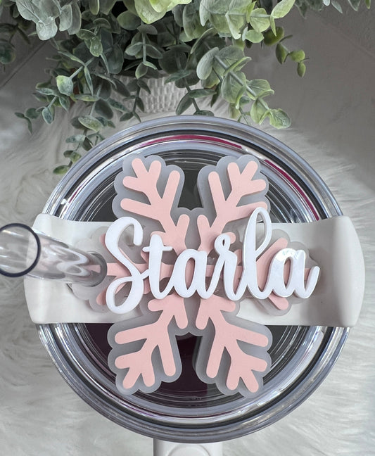 winter snowflake tumbler tag