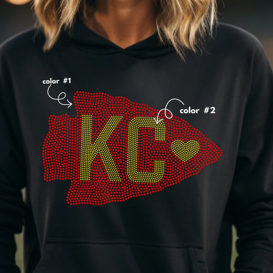 KC Heart Arrowhead Spangle Design