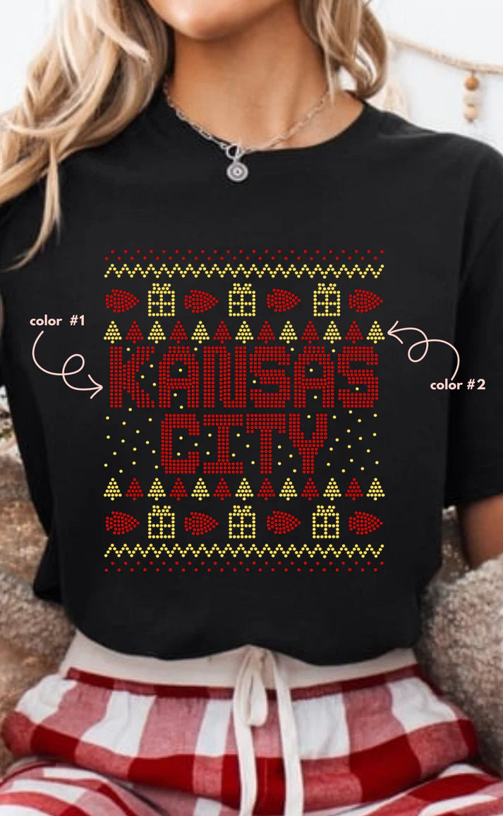 Kansas City Christmas Sweater Spangle Design