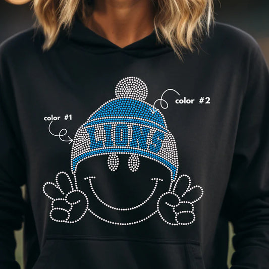 Lions Happy Face Spangle Design