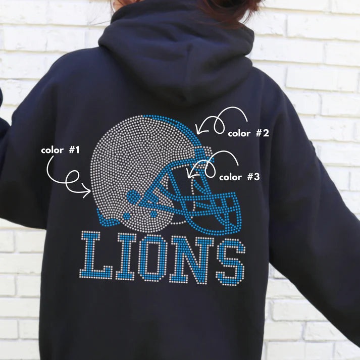 Lions Helmet Spangle Design