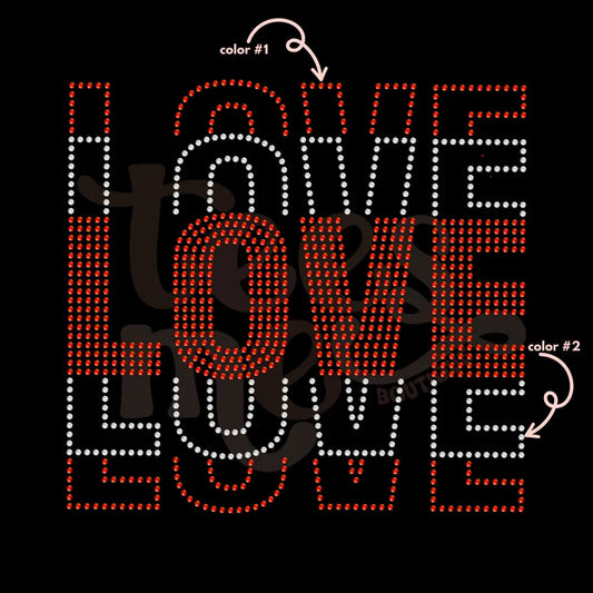 Love Fan Out Stacked Spangle Design