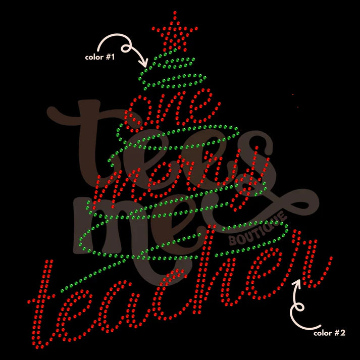 One Merry Teacher Spangle Design