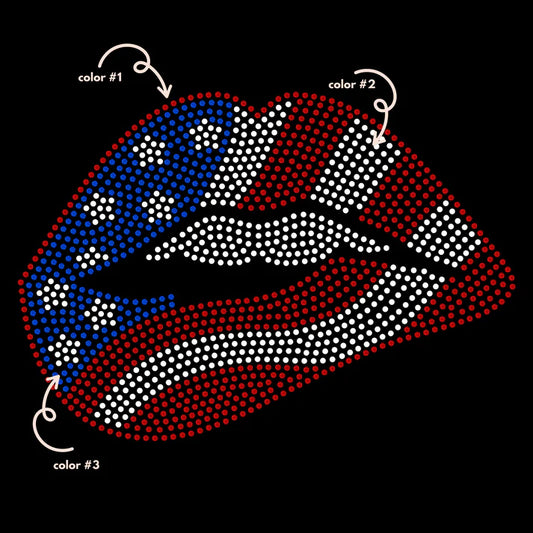 Patriotic Lips Spangle Design