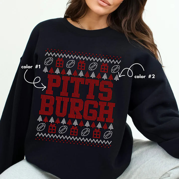 Pittsburgh Christmas Sweater Spangle Design