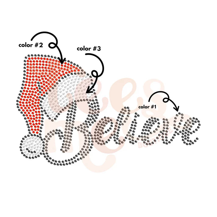 Santa Hat Believe Spangle Design