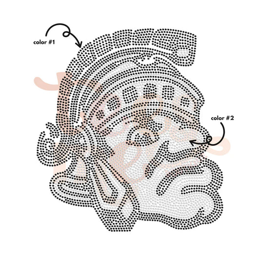 Spartan Mascot Head Spangle Design