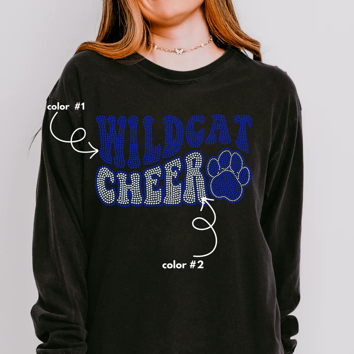 Wildcat Cheer Wavy Spangle Design