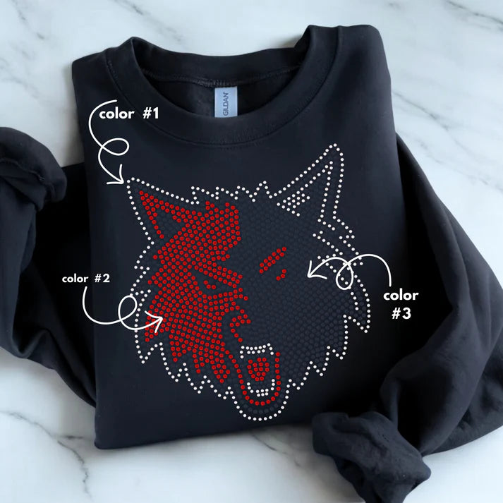 Wolf Head Mascot Spangle Design