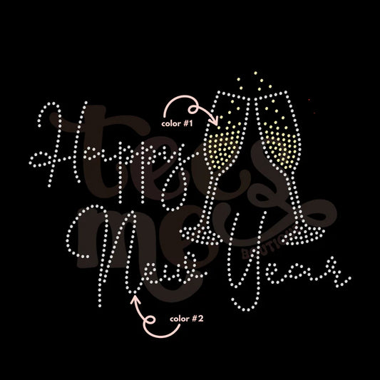 Happy New Year Toast Spangle Design